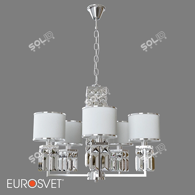 Eurosvet Zaffiro Chrome Hanging Chandelier 3D model image 1