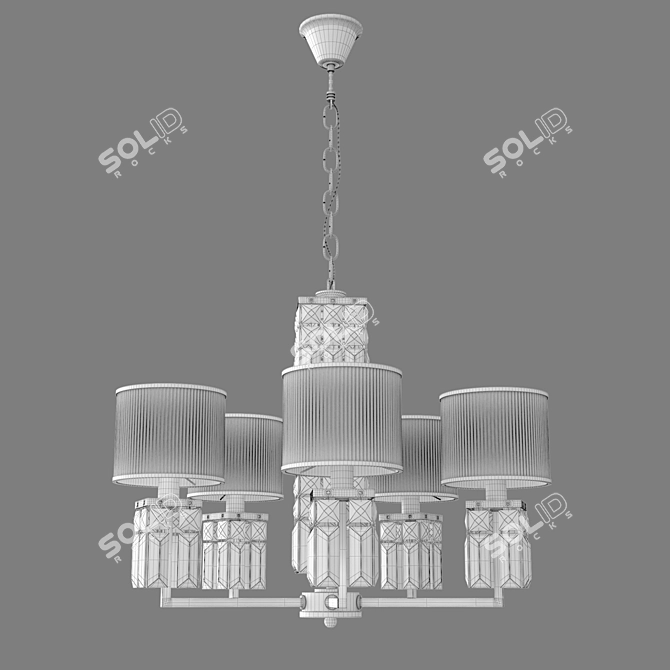 Eurosvet Zaffiro Chrome Hanging Chandelier 3D model image 3