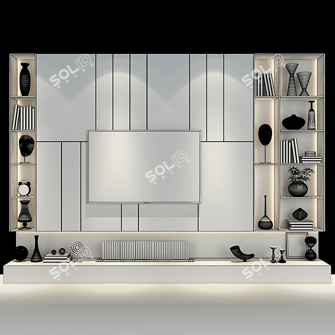 Sleek TV Wall Set: 298 3D model image 2