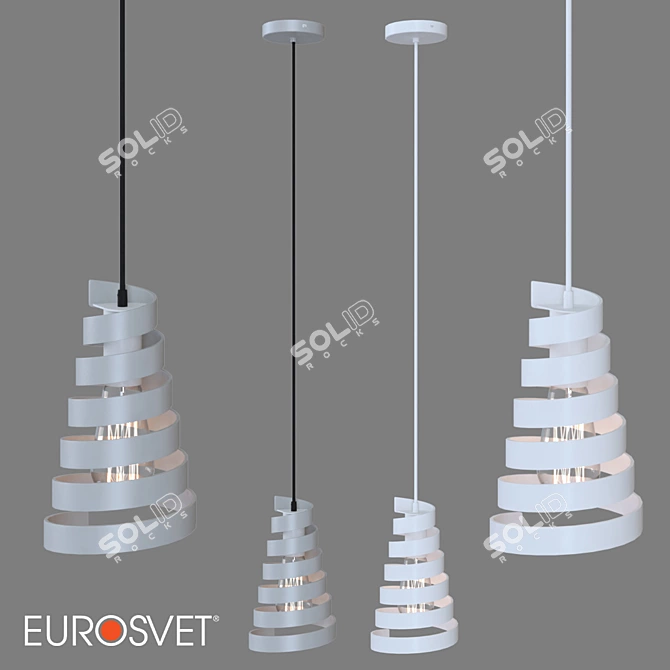 Storm Pendant: Eurosvet 50058/1 - Sleek Silver & White 3D model image 1