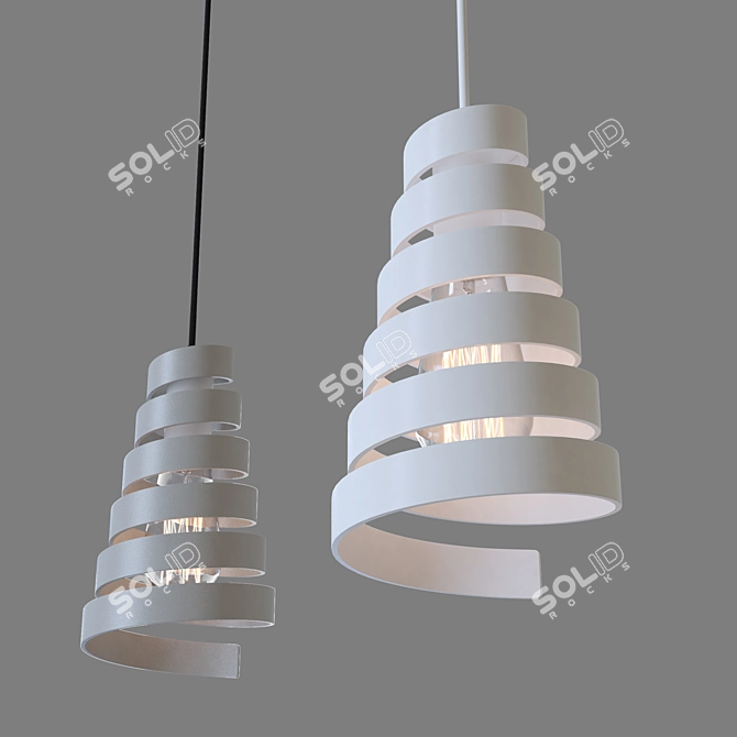 Storm Pendant: Eurosvet 50058/1 - Sleek Silver & White 3D model image 2