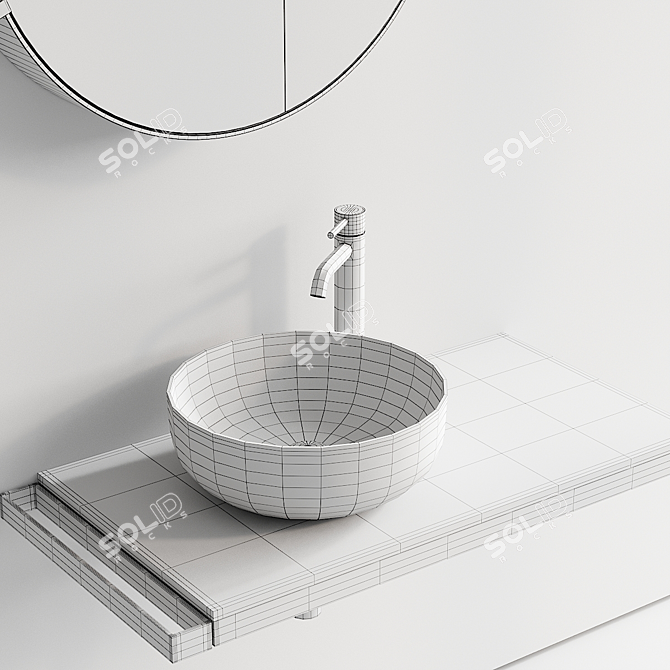 Ceramica Cielo Multiplo: Wall-Mounted Vanity Set 3D model image 5