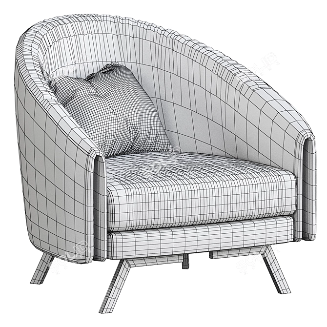 Modern Comfort: Bonaldo Saddie Armchair 3D model image 5