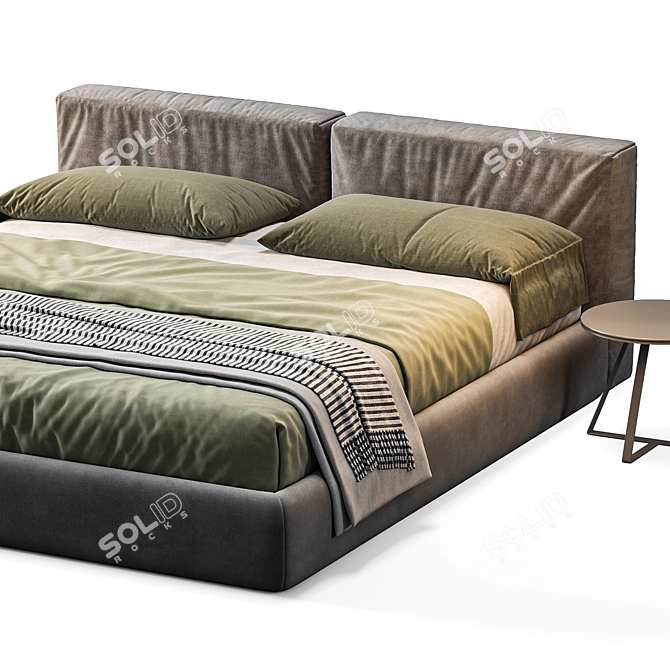 Modern Boca Lomo Bed: 3D Model 3D model image 3