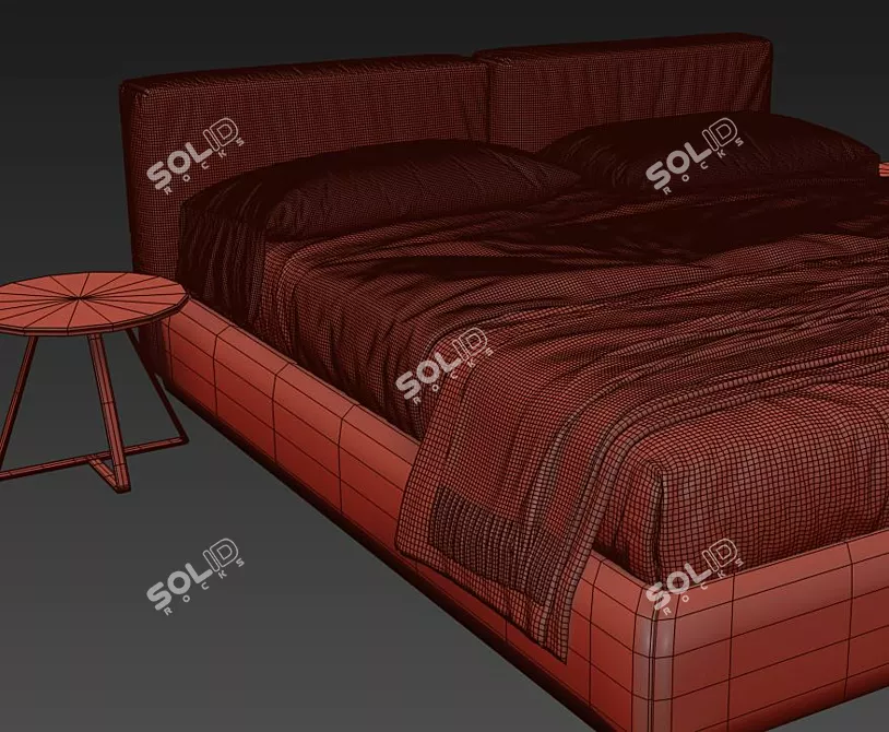 Modern Boca Lomo Bed: 3D Model 3D model image 5