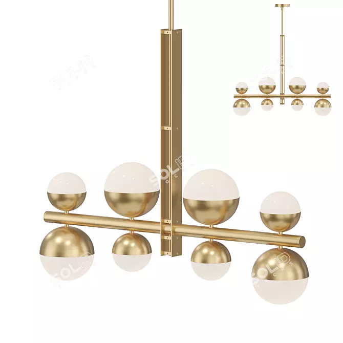 Double Sphere Designer Chandelier - Lampatron MADSI 3D model image 1