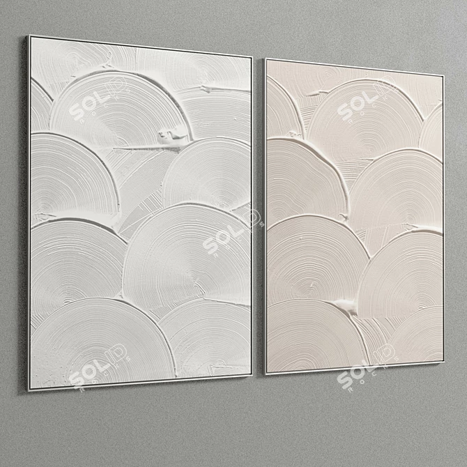 Dual Frame Delight: Plaster 2 Photo Frame 3D model image 3