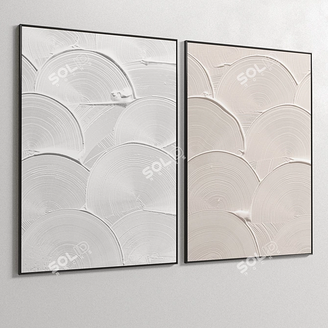 Dual Frame Delight: Plaster 2 Photo Frame 3D model image 4