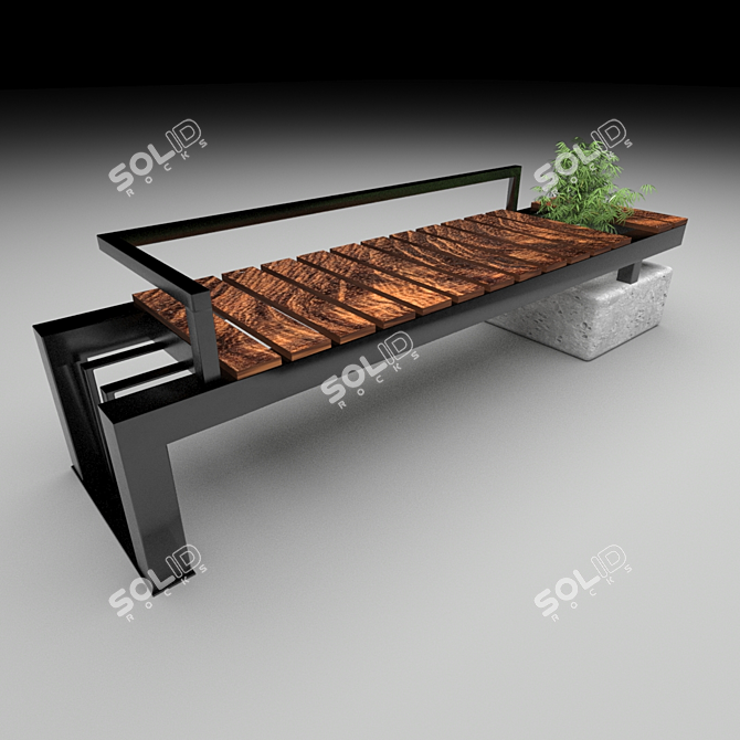 Modern Loft Bench 3D model image 1