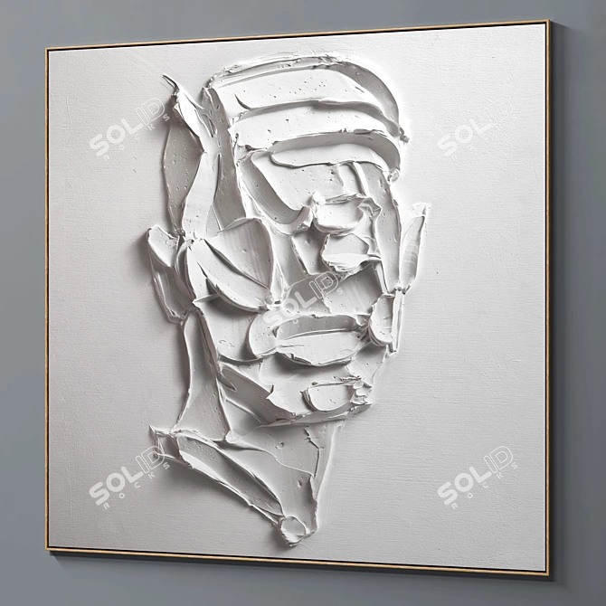 Abstract Plaster Frames: Set of 2 3D model image 4