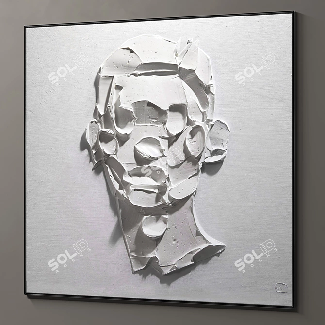 Abstract Plaster Frames: Set of 2 3D model image 5