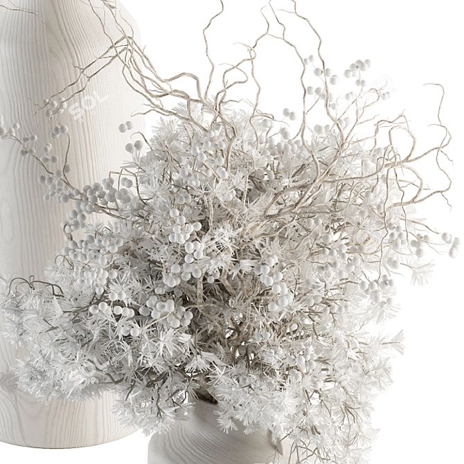 Festive Pine & Berry Bouquet 3D model image 3