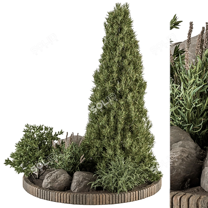 Outdoor Oasis Plant Set 3D model image 1