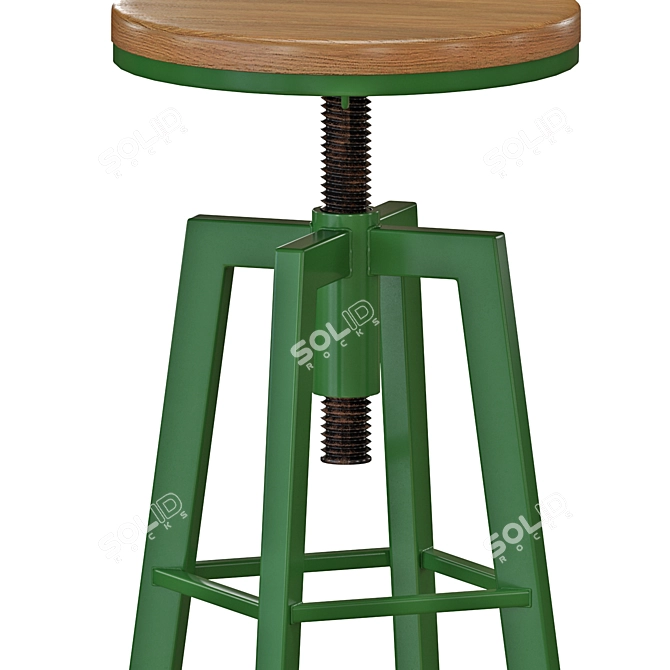 Rustic Rotating Bar Stools 3D model image 5