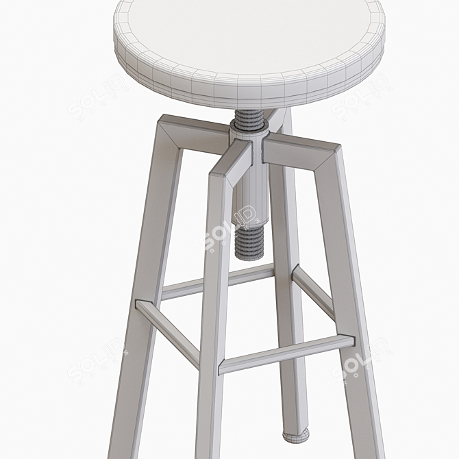 Rustic Rotating Bar Stools 3D model image 6