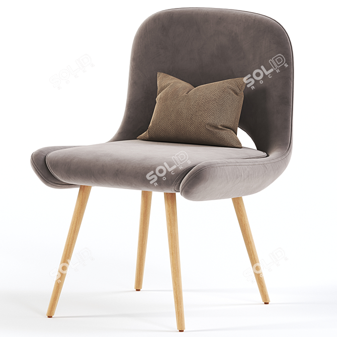 Elegant Bliss Chair: Modern Design 3D model image 4