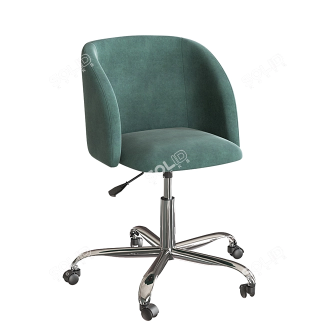 Ergonomic Office Chair with Metal Legs 3D model image 1