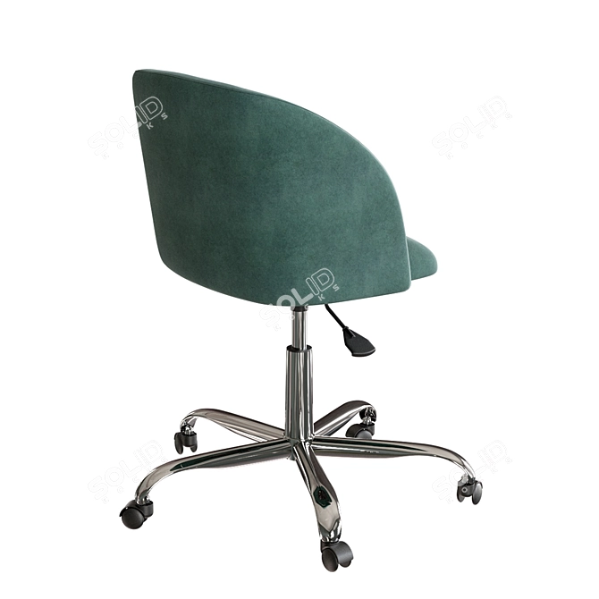 Ergonomic Office Chair with Metal Legs 3D model image 2