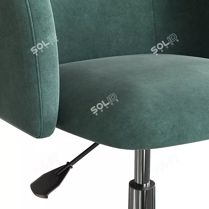 Ergonomic Office Chair with Metal Legs 3D model image 3