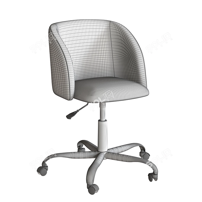 Ergonomic Office Chair with Metal Legs 3D model image 4