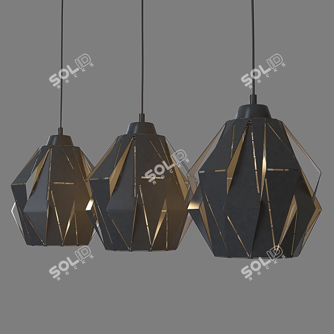 OM Pendant Lamp Eurosvet 50137/3 Moire - Sleek and Modern Lighting 3D model image 3