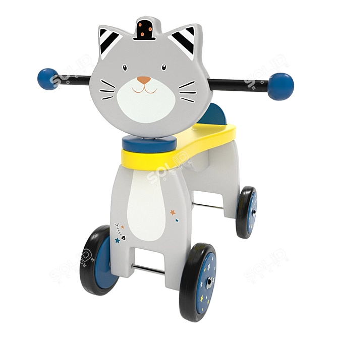 Purrfect Ride: Cat Ride-on Toy 3D model image 4