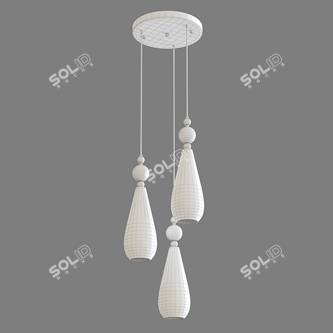OM Pendant Lamp: Glass Shades, Chrome Finish (Eurosvet 50202/3) 3D model image 2