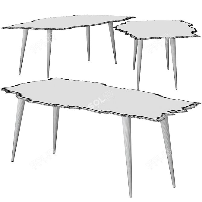 Egeo Modern Designer Table 3D model image 2