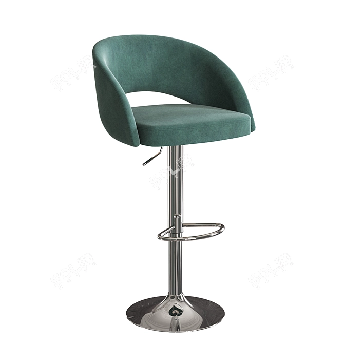 Mirella Chrome Bar Stool 3D model image 1