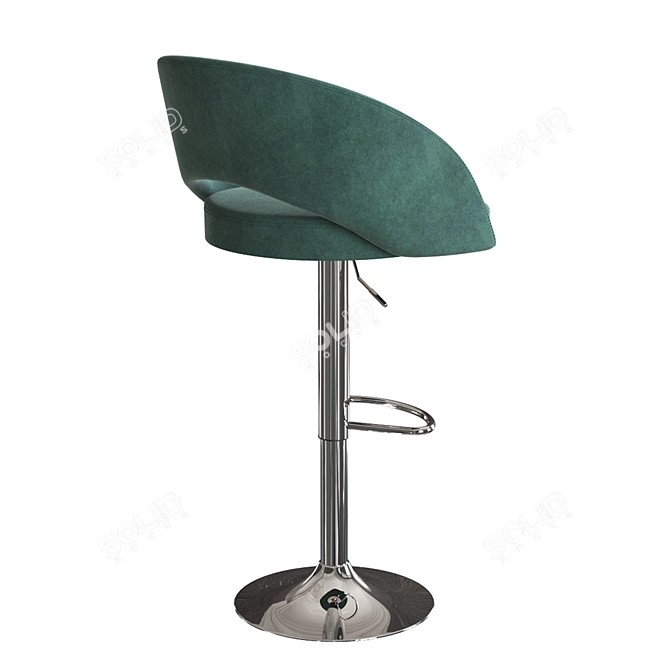 Mirella Chrome Bar Stool 3D model image 2