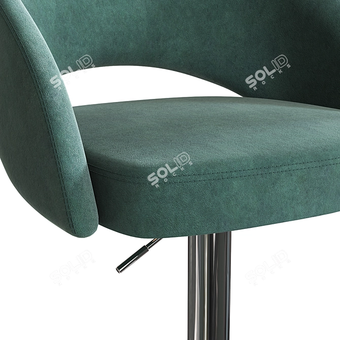 Mirella Chrome Bar Stool 3D model image 3