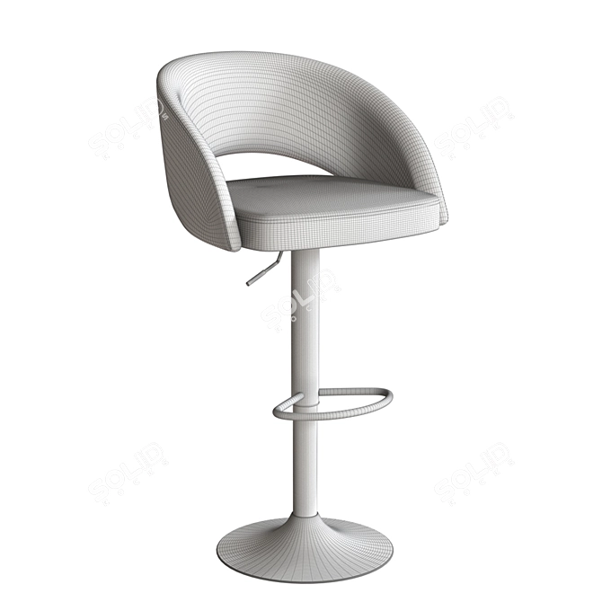 Mirella Chrome Bar Stool 3D model image 4