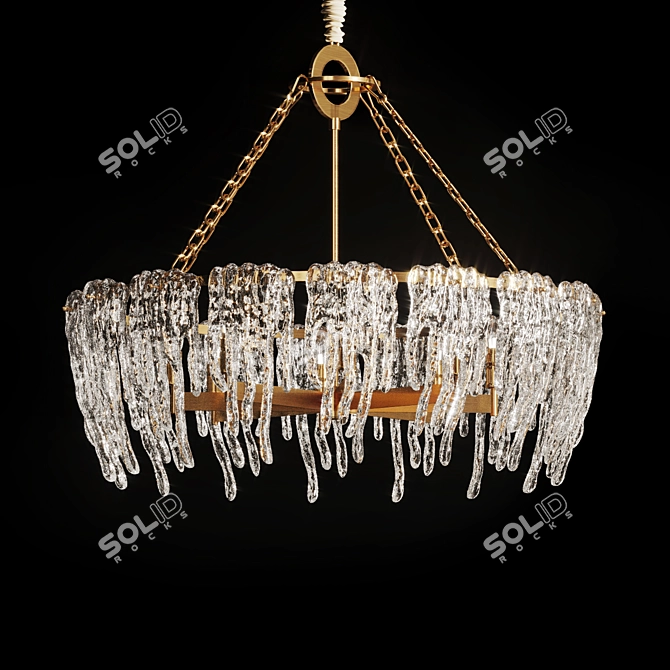 Frosted Spring Ice Chandelier 3D model image 8