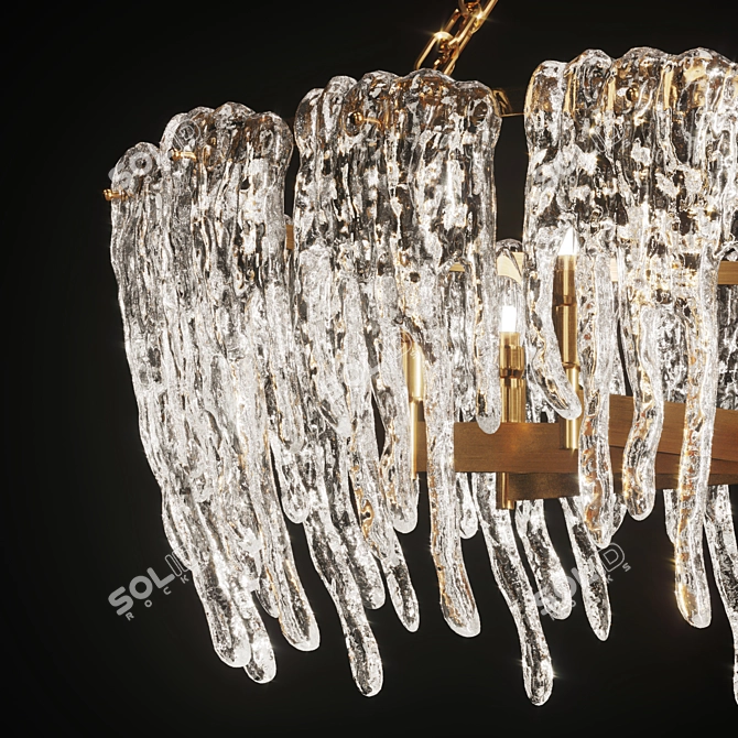 Frosted Spring Ice Chandelier 3D model image 1