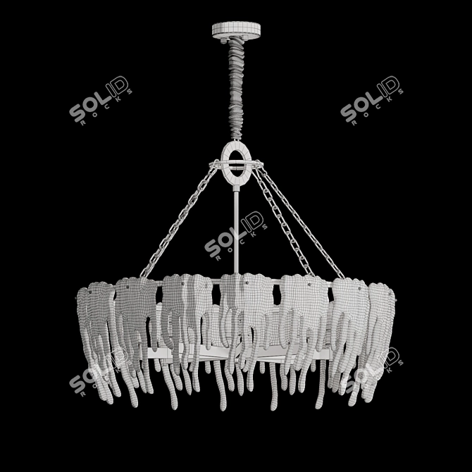 Frosted Spring Ice Chandelier 3D model image 2