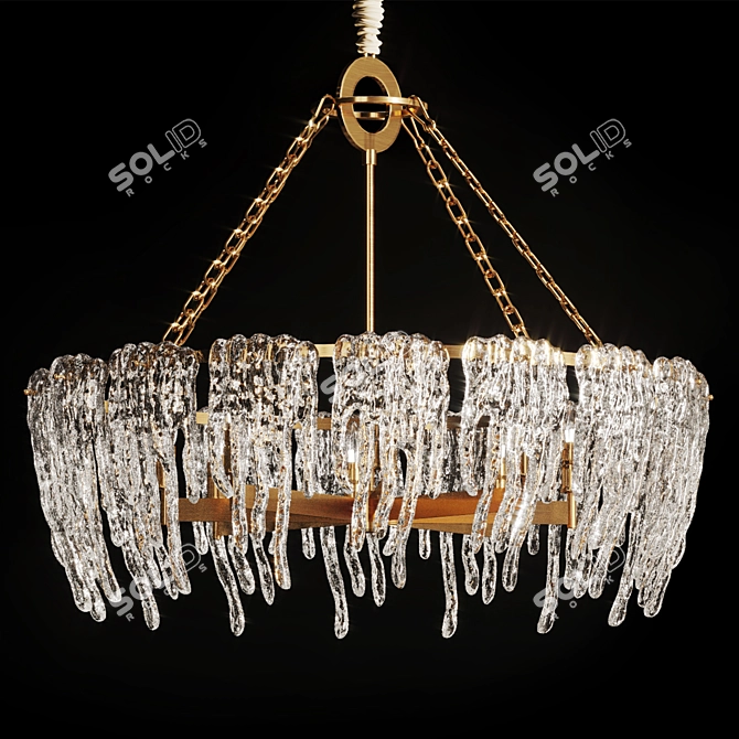 Frosted Spring Ice Chandelier 3D model image 3