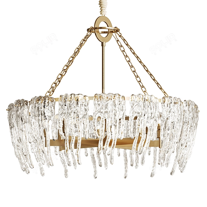 Frosted Spring Ice Chandelier 3D model image 4