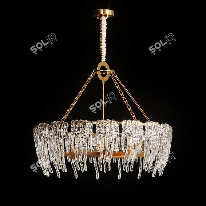 Frosted Spring Ice Chandelier 3D model image 5