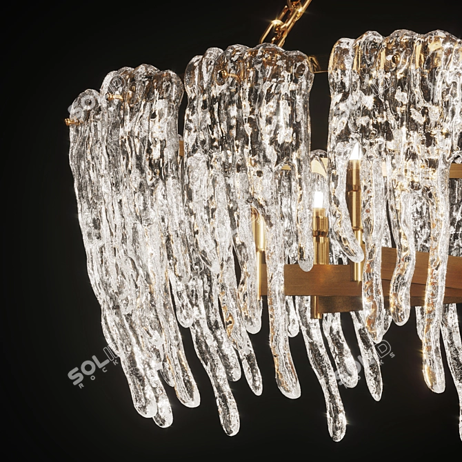 Frosted Spring Ice Chandelier 3D model image 6