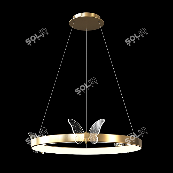 Glowing Butterfly LED Chandeliers 3D model image 3