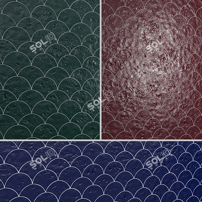 Fish Scale Mosaic: PBR 4K Tiles 3D model image 5