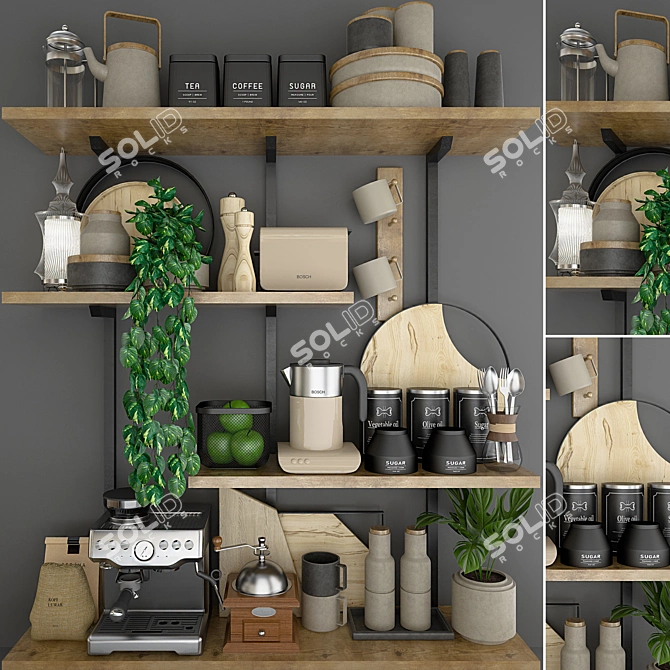 Premium Kitchen Set 008: High-Quality, Compatible, and Stylish 3D model image 1