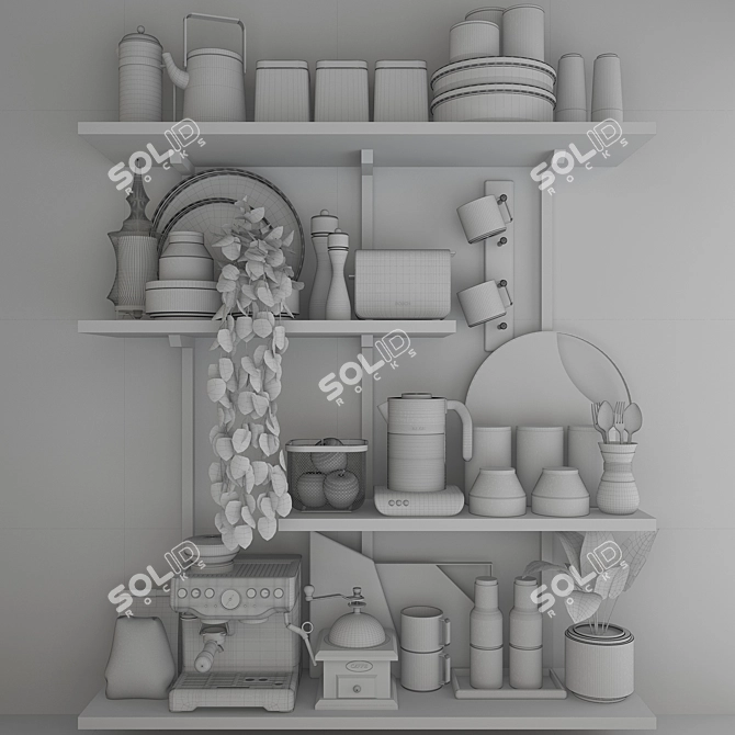 Premium Kitchen Set 008: High-Quality, Compatible, and Stylish 3D model image 4