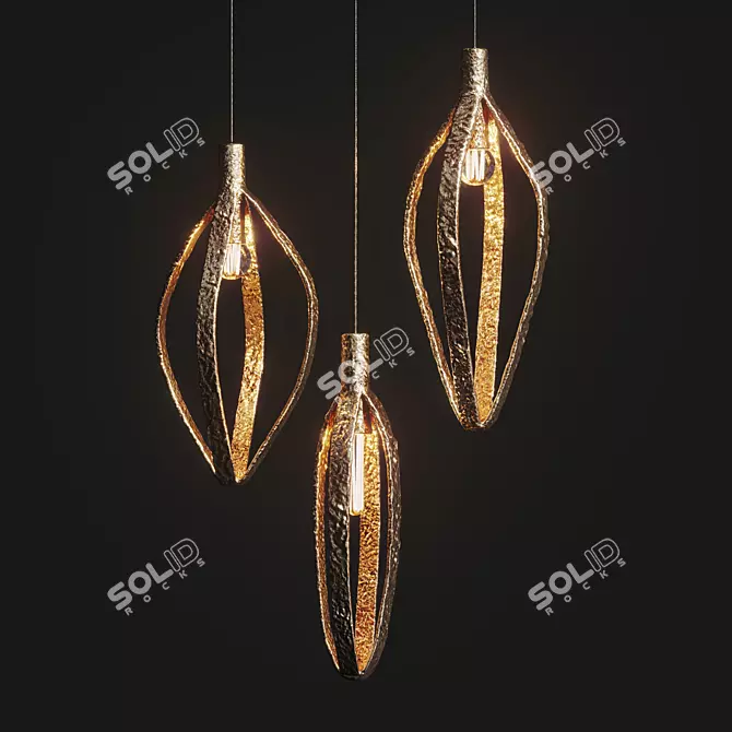 Handcrafted Flashlight Pendant 3D model image 1