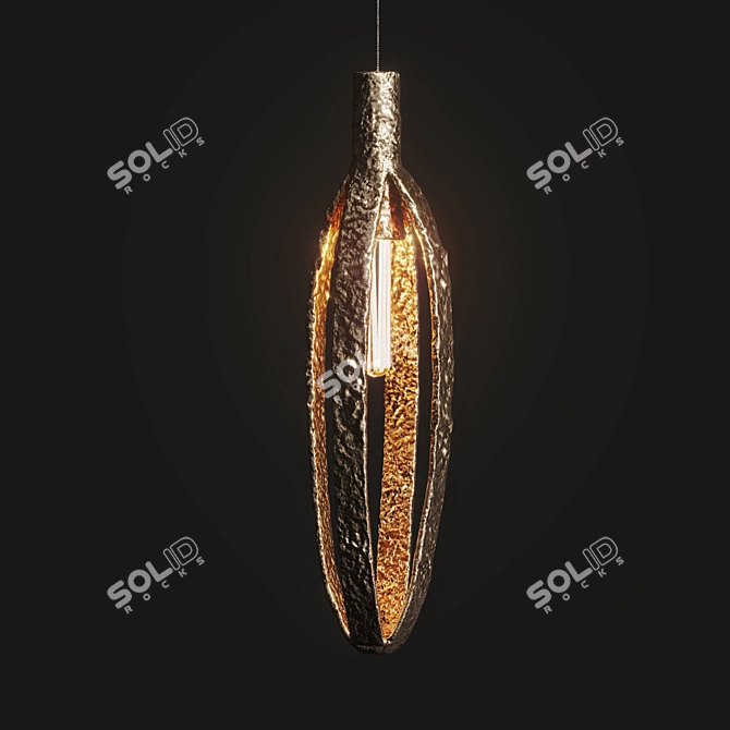 Handcrafted Flashlight Pendant 3D model image 4