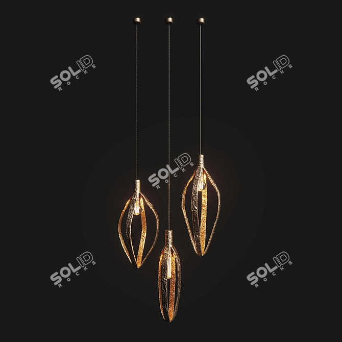 Handcrafted Flashlight Pendant 3D model image 5