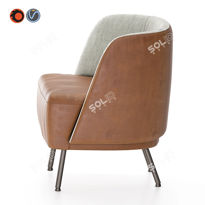 Luxury Tray Lounge Chair: Elegant Comfort by Jess 3D model image 3