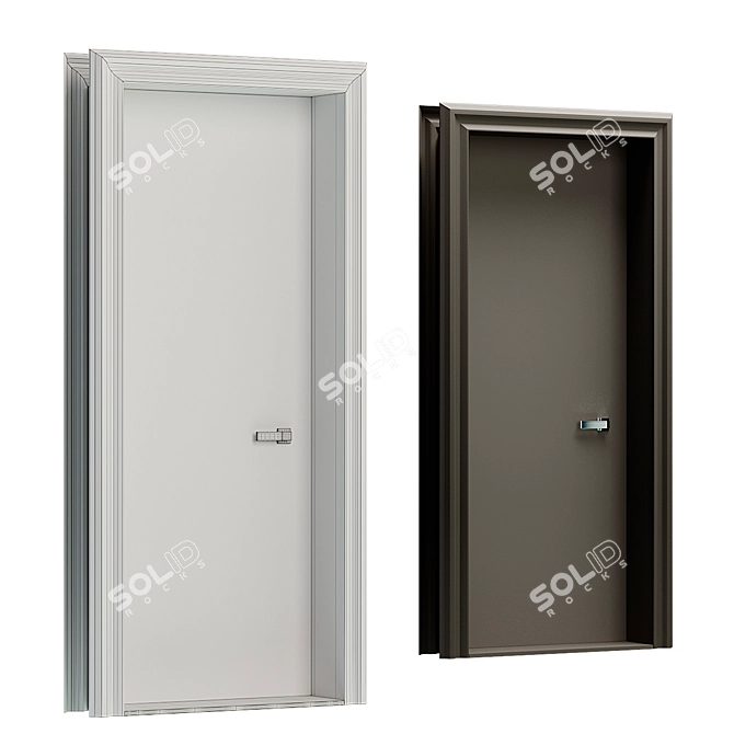 Solid Bedroom Door: Laminate Finish 3D model image 4