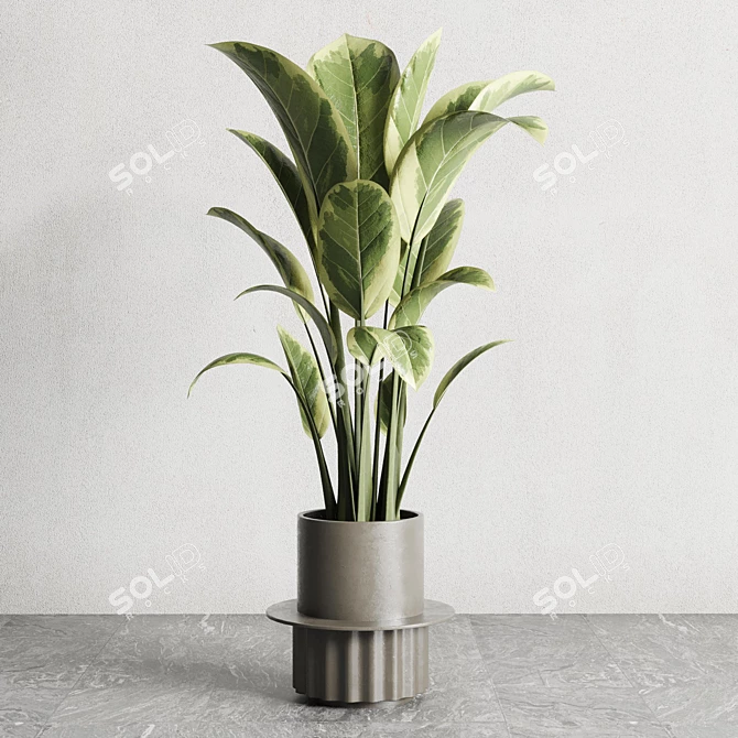 162 Concrete Ficus Elastica: Versatile Indoor/Outdoor Pot 3D model image 1