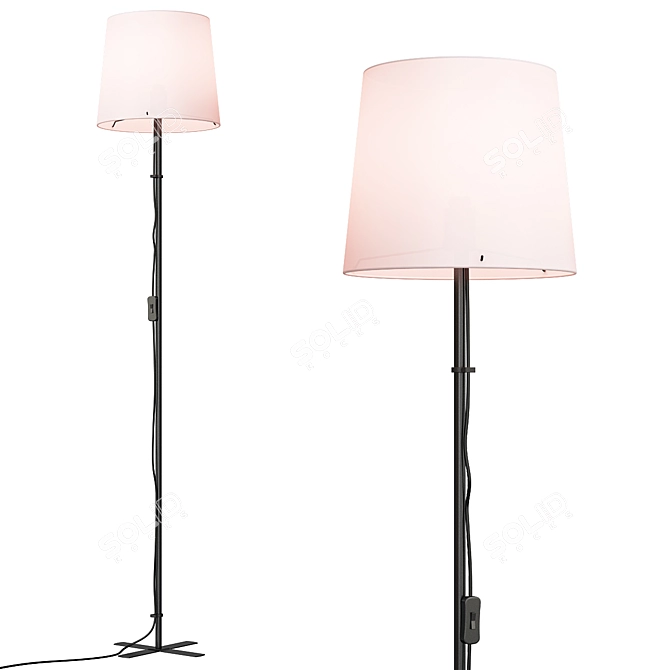 BARLAST Floor Lamp: Chic Black and White Design 3D model image 1